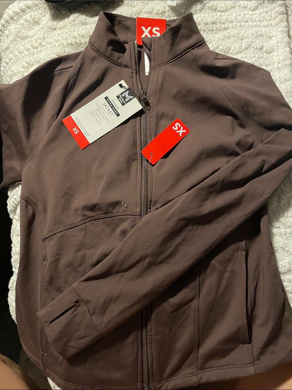 Women's Brown Lightweight Zip-Front Jacket - XS